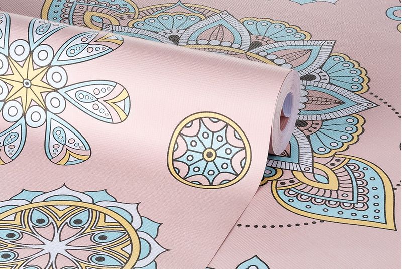 Papel de Parede Bobinex 7450 Mandala Rosa e Azul