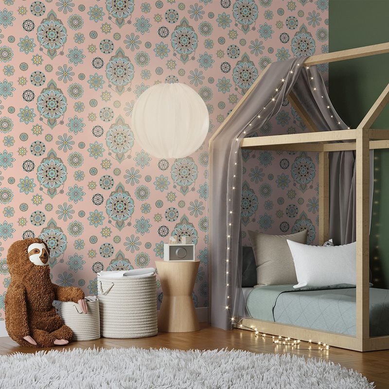 Papel-de-Parede-Bobinex-7450-Mandala-Rosa-e-Azul