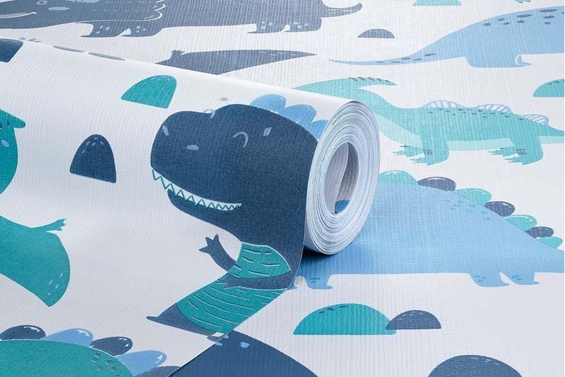 Papel-De-Parede-Bobinex-7481-Dino-Vetor-Azul