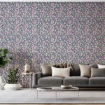 Papel-de-Parede-Bobinex-7482-Classico-Moderno-Floral-Preto-e-Rosa