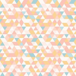 Papel de Parede Bobinex 7486 Mosaico Triângulos Laranja e Rosa