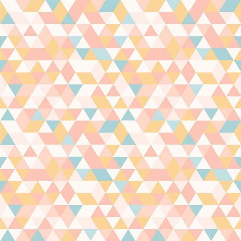 Papel de Parede Bobinex 7486 Mosaico Triângulos Laranja e Rosa