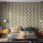 Papel-de-Parede-Bobinex-7489-Mosaico-Triangulos-Amarelo-e-Preto