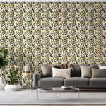 Papel-de-Parede-Bobinex-7489-Mosaico-Triangulos-Amarelo-e-Preto