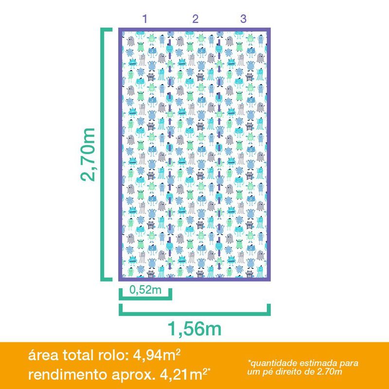 PAPEL-DE-PAREDE-BOBINEX-7428-MONSTRINHOS-VERDE-AZUL