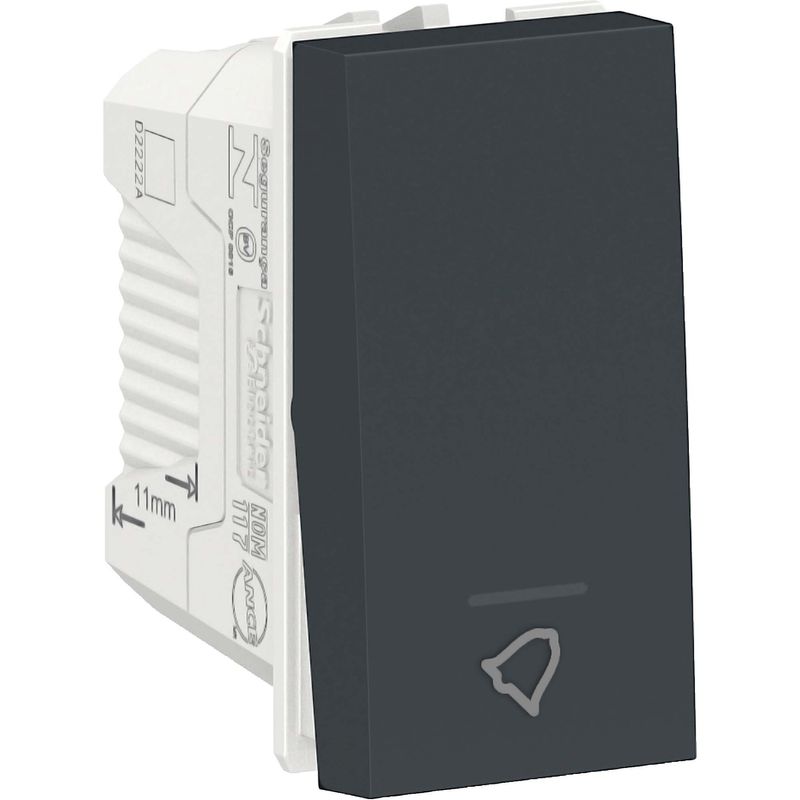 MODULO-PULSADOR-CAMPAINHA-ORION-SCHNEIDER-ELETRIC-S70112694-10A-250V-1M-GRAFITE