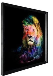QUADRO-DECORATIVO-ARTE-PROPRIA-LEAO-COLORIDO-100X100CM