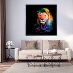 QUADRO-DECORATIVO-ARTE-PROPRIA-LEAO-COLORIDO-100X100CM