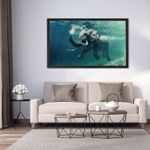 QUADRO-DECORATIVO-ARTE-PROPRIA-ELEFANTE-NO-MAR-150X90CM