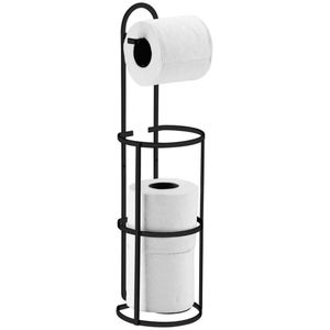 Suporte Para Papel Higiênico de Chão e Parede Future 1609PT Preto Fosco