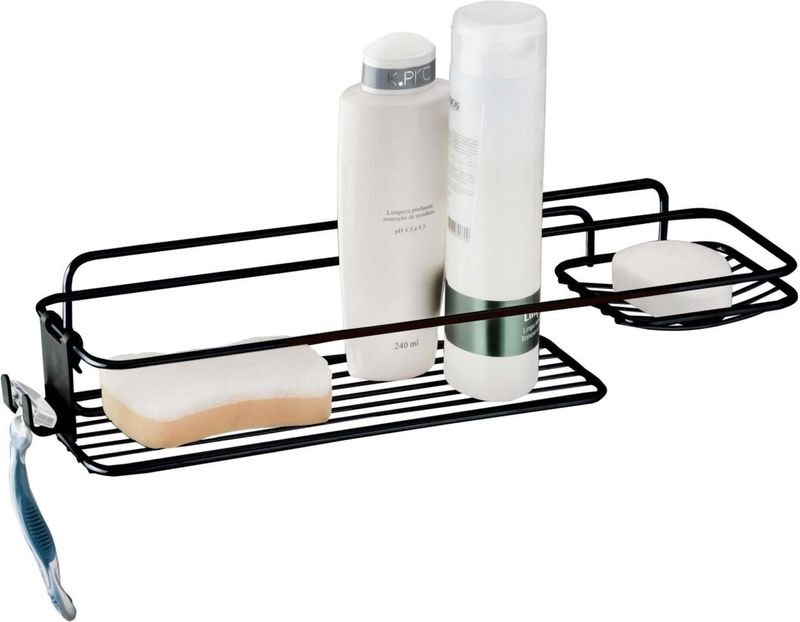 SUPORTE-FUTURE-PARA-SHAMPOO-E-SABONETE-COM-GANCHO-MOVEL-PRETO-FOSCO