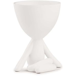 Vaso Decorativo Mart Collection Poliresina Branco 11x14x9,5cm