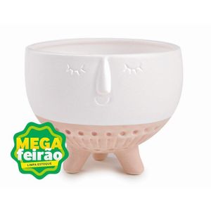 Cachepot Mart Collection 12158 Cerâmica Branco