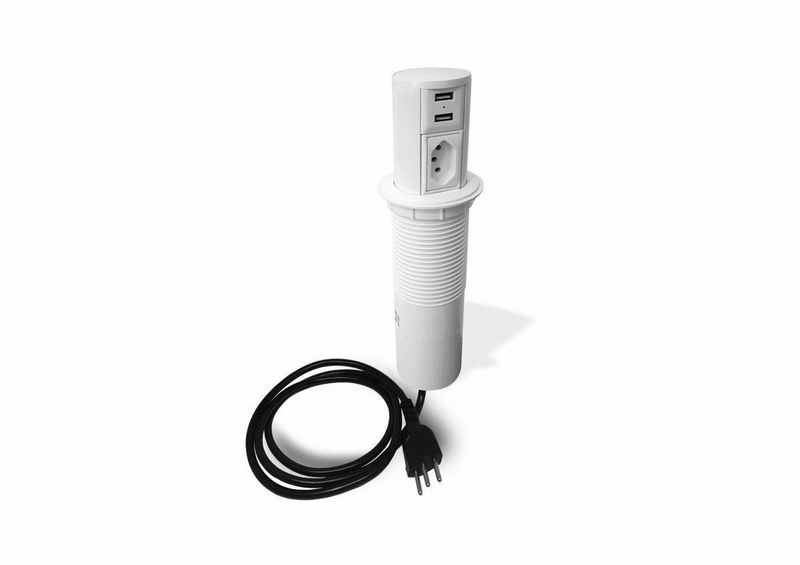 Mini-Totem-Torre-Tomada-Dutotec-Para-Mesa-Automatico-1-Tomada---2-Usb-Branco