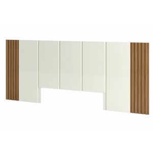 Cabeceira Casal Dalla Costa Off White e Freijó 300x120x5cm
