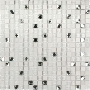 Pastilha de Vidro Glass Mosaic Glass Stone GS110 30X30 Branco 6Mm