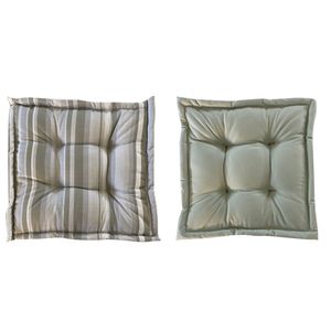 Almofada Futon Rd Com Bordas Verde Liso com Listras 50X50cm