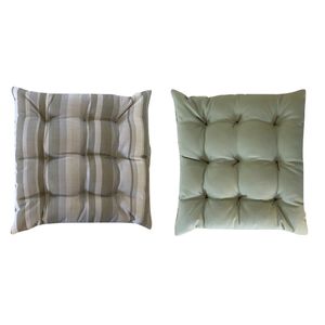 Almofada Futon RD Verde Liso e Listras 40x40cm