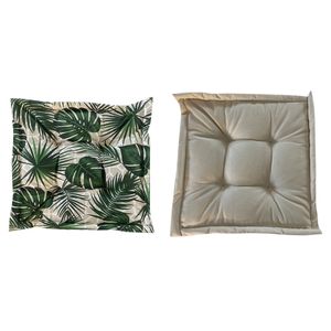 Almofada Futon RD com Bordas Bege e Verde Floresta 50x50cm