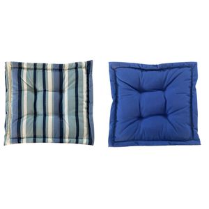 Almofada Futon Rd Com Bordas Azul Bic Com Listras 50X50cm
