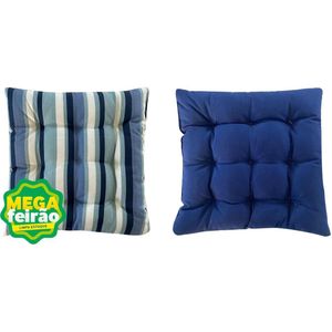 Almofada Futon RD Azul Bic com Listras 40x40cm