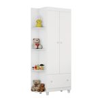 GUARDA-ROUPA---ROUPEIRO-INFANTIL-2-PORTAS-1-GAVETA-GUTTI-ESTRELA-BRANCO
