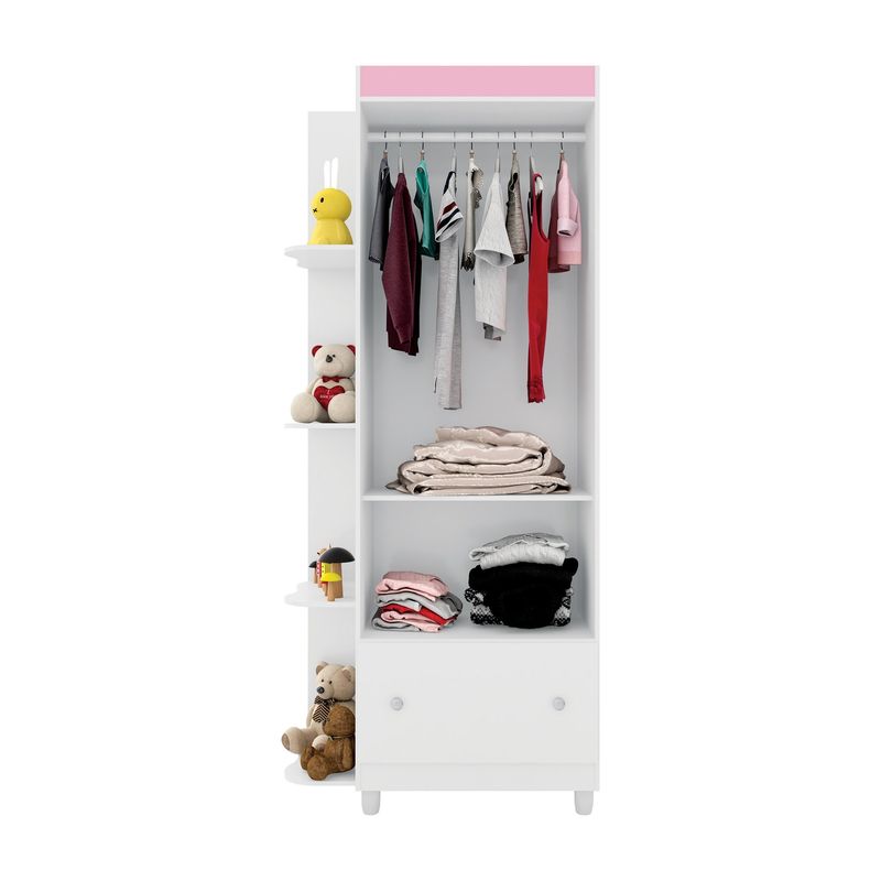 GUARDA-ROUPA---ROUPEIRO-INFANTIL-2-PORTAS-1-GAVETA-GUTTI-ESTRELA-BRANCO