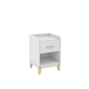 Mesa de Cabeceira 1 Gaveta Legno Móvelbento Branco