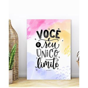Placa Decorativa Illuminato Você É Seu Único Limite 21x29,7x0,6cm