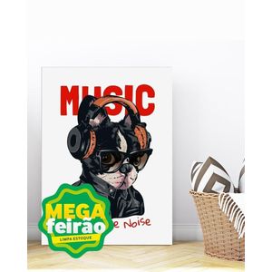 Placa Decorativa Illuminato Dog Music 21x29,7x0,6cm