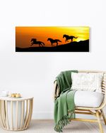 PLACA-DECORATIVA-ILLUMINATO-CAVALOS-POR-DO-SOL-38X108X06CM