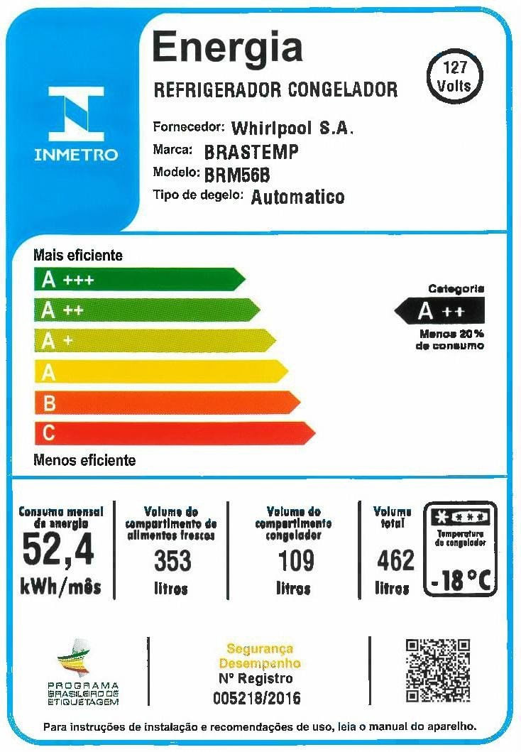 GELADEIRA---REFRIGERADOR-BRASTEMP-BRM56BKANA-FROST-FREE-462-LITROS-INOX-110V