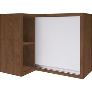 Armário Aéreo de Canto 1 Porta Star Indekes Noce e Off 90cm
