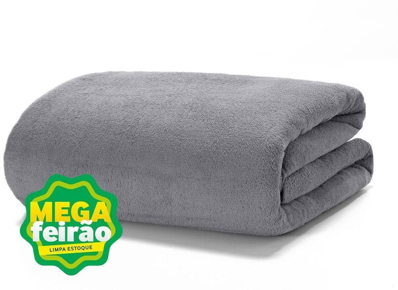 Manta-Pelucia-Cobertor-Hedrons-Casal-Slim-Cinza-Cromo-180x220cm