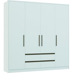 Guarda-Roupa / Roupeiro 4 Portas 4 Gavetas Luxus Castro Branco 220cm
