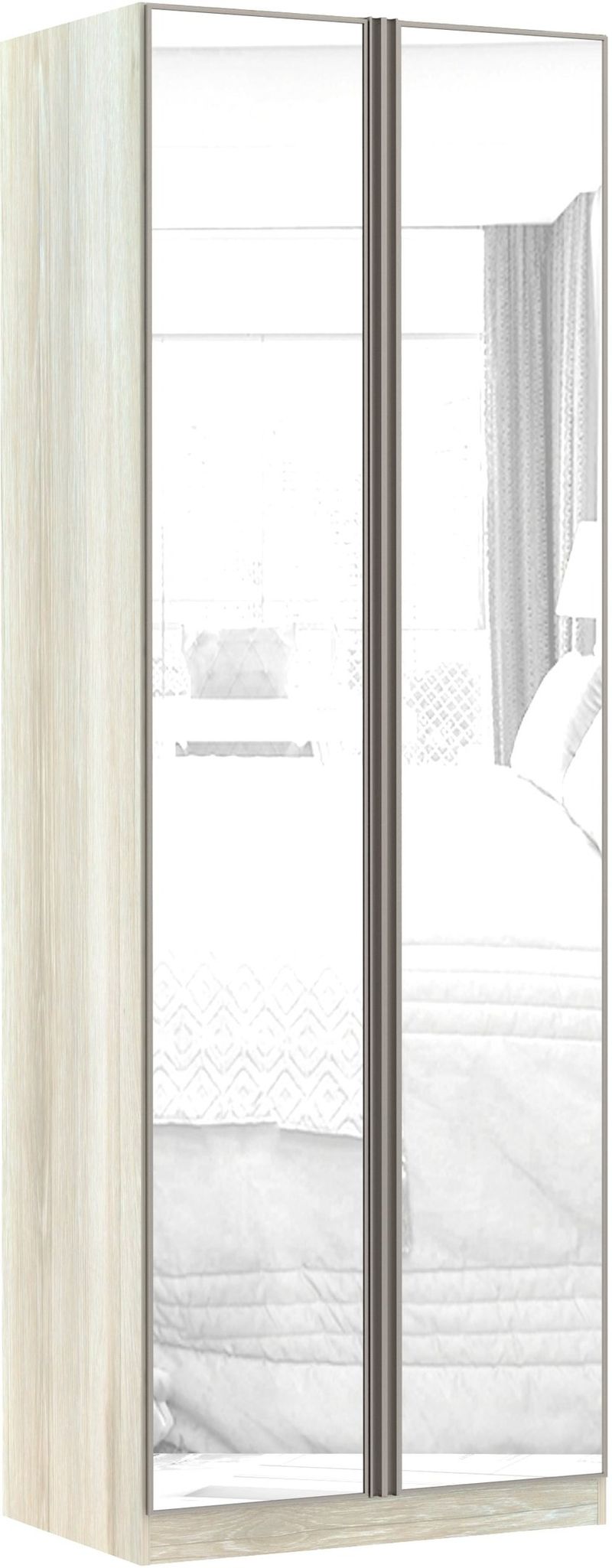 GUARDA-ROUPA---ROUPEIRO-2-PORTAS-COM-ESPELHO-3-GAVETAS-LUCIANE-LEGNO-CREMA-ALUMINIO-CHAMPAGNE-804X2360X560CM