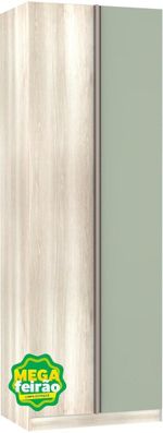 Guarda-Roupa---Roupeiro-de-Canto-Reto-1-Porta-Direito-e-Esquerdo-Luciane-Legno-Crema-e-Verde-Jade-804x236x56cm