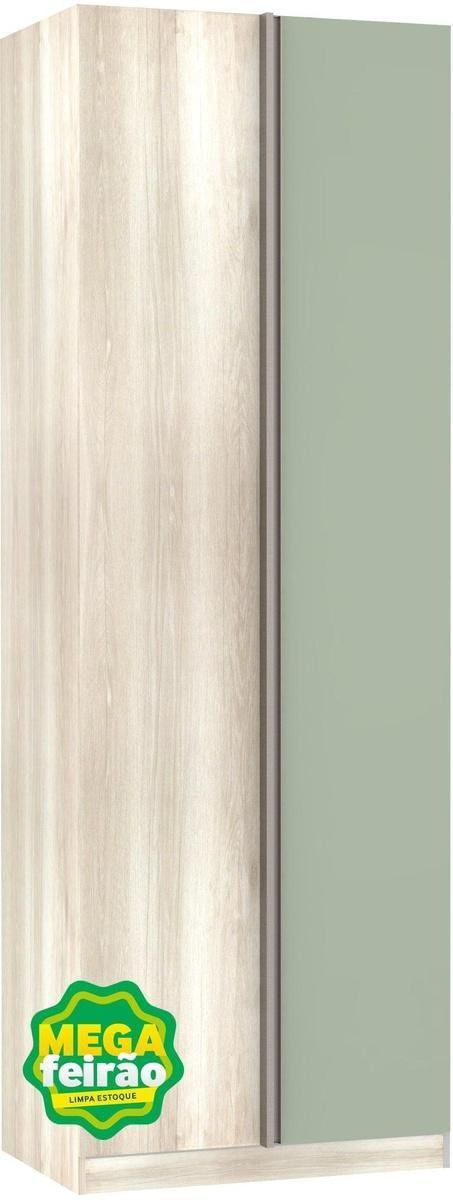 Guarda-Roupa---Roupeiro-de-Canto-Reto-1-Porta-Direito-e-Esquerdo-Luciane-Legno-Crema-e-Verde-Jade-804x236x56cm
