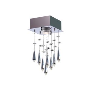 Plafon 1 Lâmpada Thunder Quadrado Gu10 10W Bronzearte GP1801 Cristal Bivolt