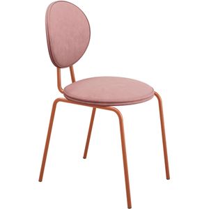 Cadeira Estofada Sofia Belo Cobre e Rosa