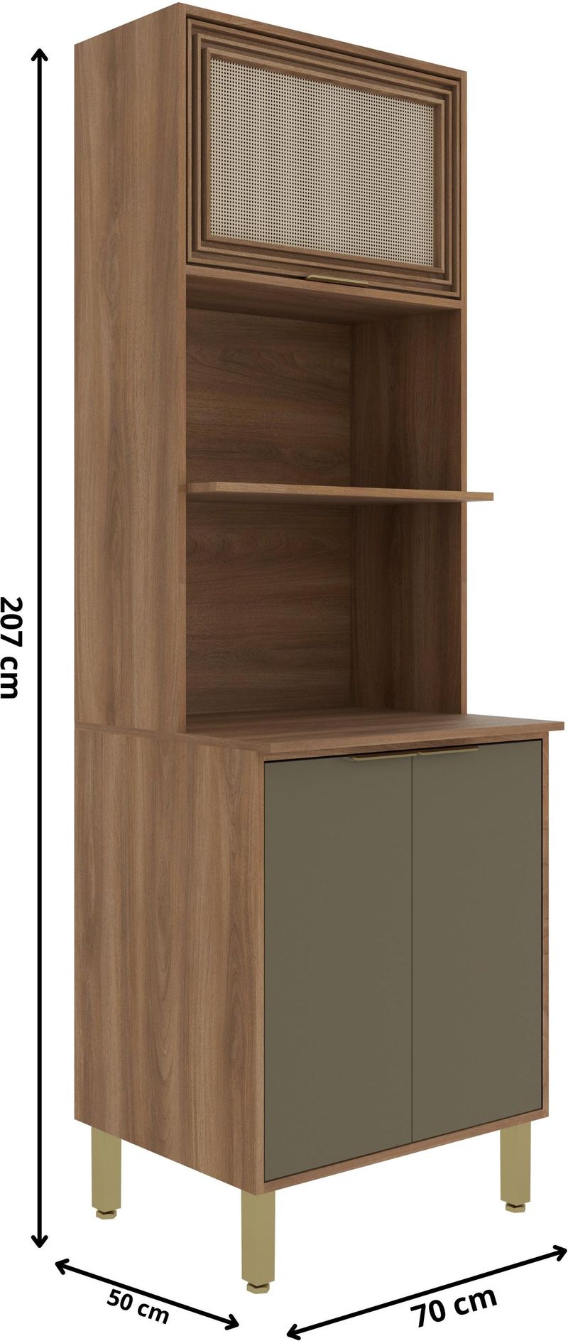Torre Quente 2 Fornos 3 Portas 5227NDA Andressa Móvel Sul Nogal eDamasco