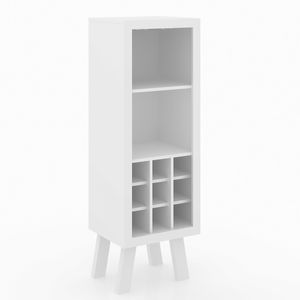 Armário Adega Bar 9 Porta Garrafas 2 Prateleiras Tecno Mobili Branco