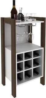 Armario-Adega-Bar-9-Porta-Garrafas-1-Prateleira-Tecno-Mobili-Nogal-e-Branco