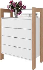 Comoda-4-Gavetas-Tecno-Mobili-Branco-e-Nogal-AZ1012