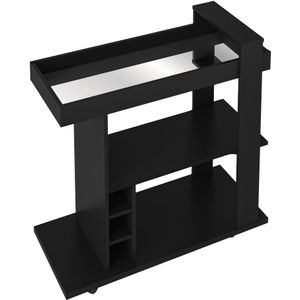 Bar Para Sala 3 Porta Garrafas 2 Prateleiras Artely Amazonas Preto 91cm