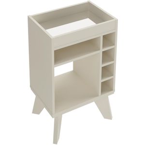 Bar Para Sala 4 Porta Garrafas 2 Prateleiras Artely Drink Off White 45cm