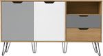 BALCAO-BUFFET-2-PORTAS-ARTELY-ESTOCOLMO-CARVALHO-GRAFITE-BRANCO-E-PRATA-140CM