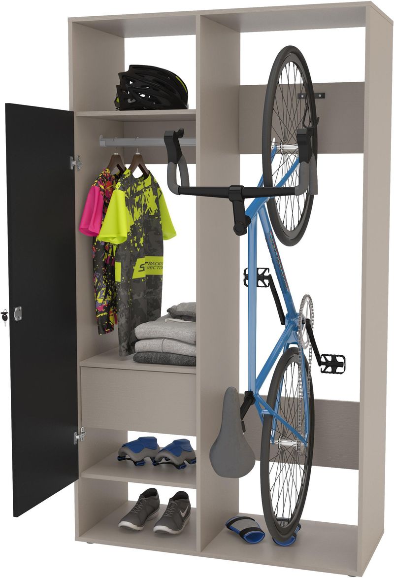 ARMARIO-MULTIUSO-1-PORTA-ESPACO-PARA-PENDURAR-BICICLETA-EM-MDP-NEPAL-POLITORNO-DUPLO