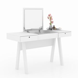 Penteadeira com Espelho Tecno Mobili PE2002 Branco 131,5x75,5x52cm