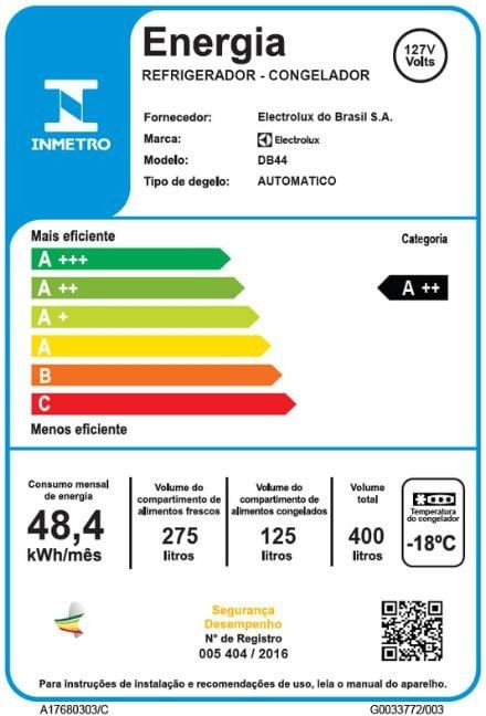 GELADEIRA---REFRIGERADOR-ELECTROLUX-DB44-FROST-FREE-400-LITROS-BRANCO-110V